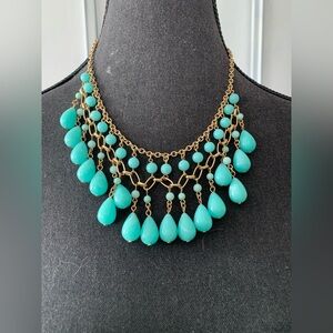 Elegant Gold and Turquoise Coloured  Necklace